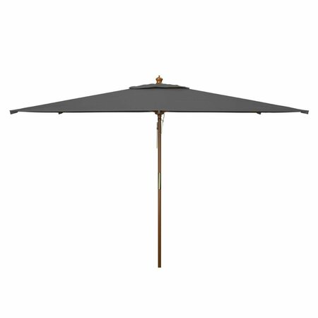 SAFAVIEH 10 ft. Aklin Wood Umbrella, Grey PAT8309B